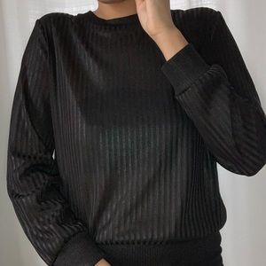 Black Transparent Shirt With Stripes - Medium